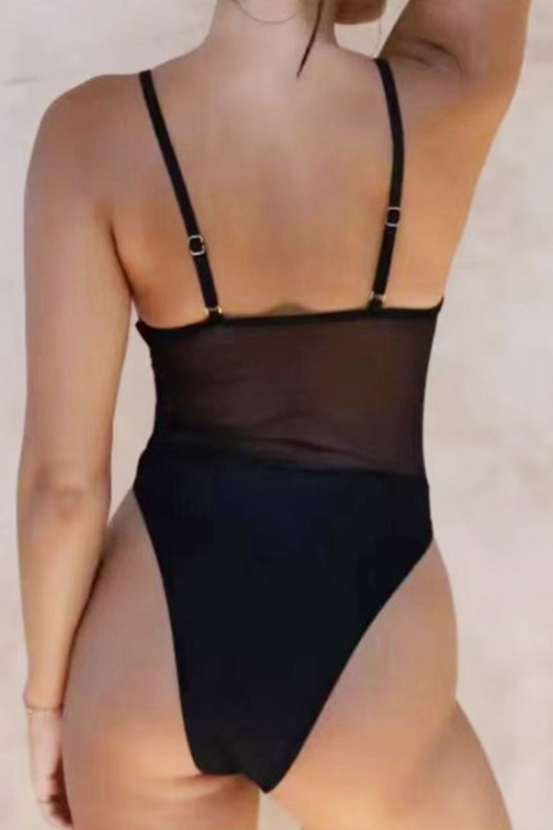 Mesh Anti-Tan Line One Piece Swimsuit
