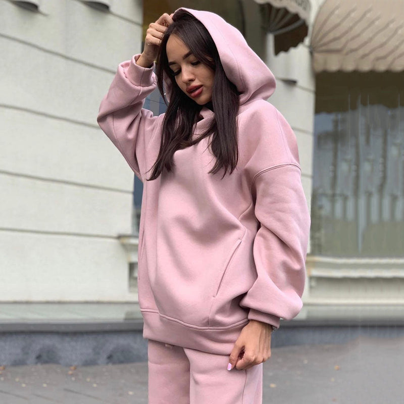 Hooded Sweatshirt Casual Two-Piece Set