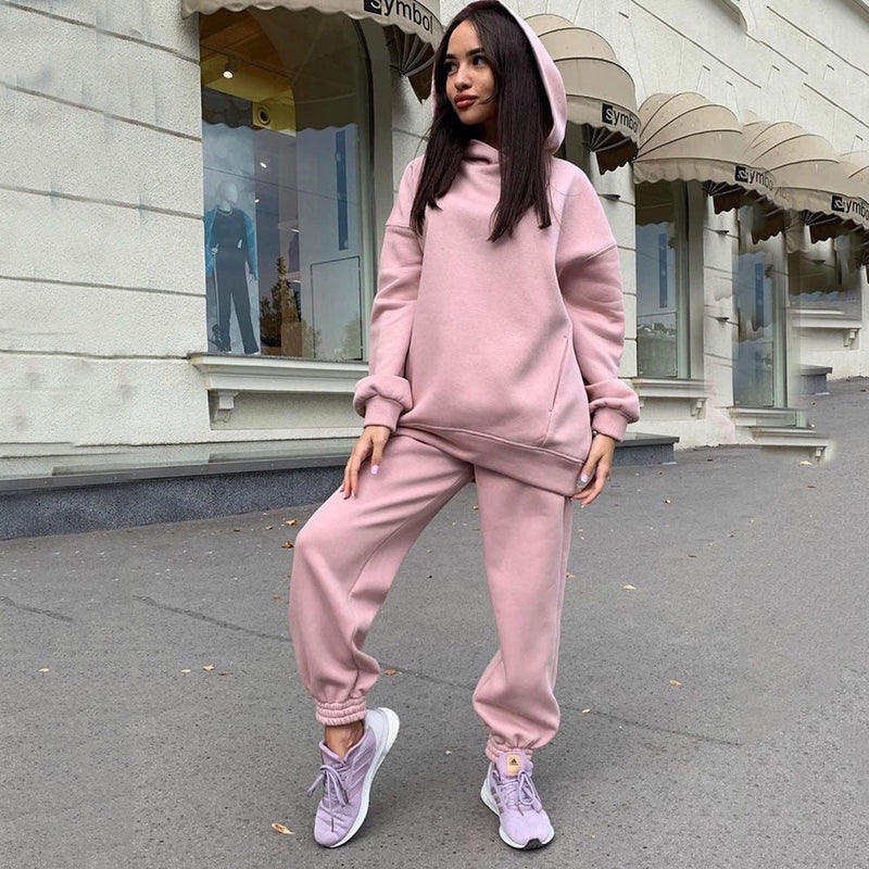 Hooded Sweatshirt Casual Two-Piece Set