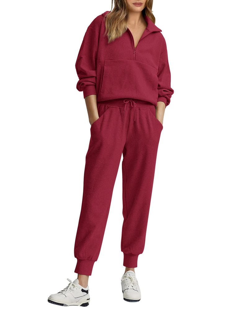 Unisex Half-Zip Pullover and Sweatpants Set