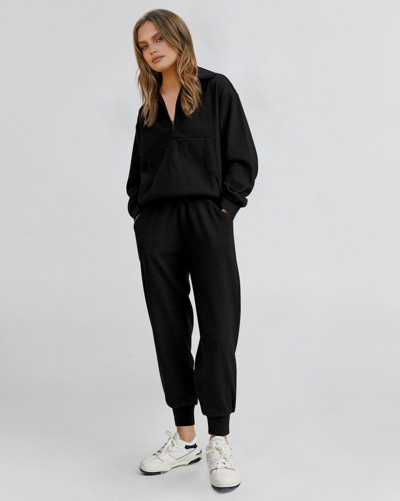 Unisex Half-Zip Pullover and Sweatpants Set