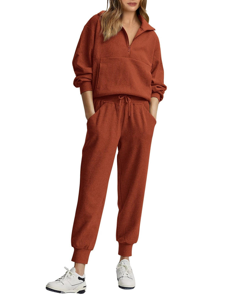 Unisex Half-Zip Pullover and Sweatpants Set