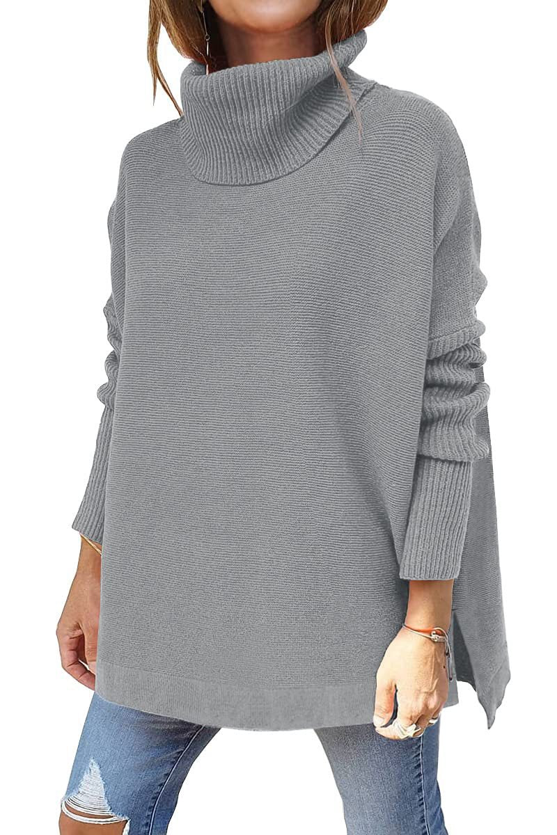 Turtleneck Batwing Sleeve Pullover Sweater