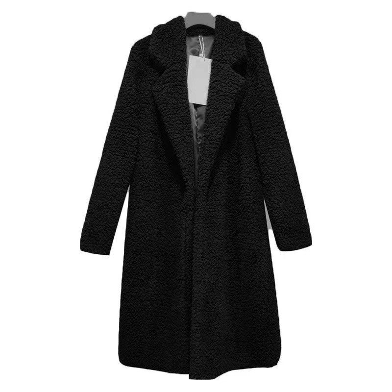 Chic Mid-Length Sherpa Fleece Coat