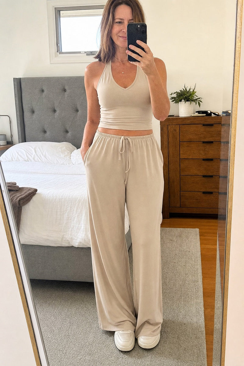 Halter Palazzo Co-Ord Athleisure Set