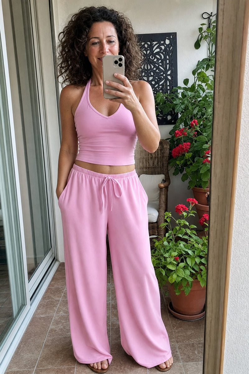 Halter Palazzo Co-Ord Athleisure Set