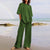 Belted Pocket 2-Piece Casual Top and Wide-Leg Pants Set