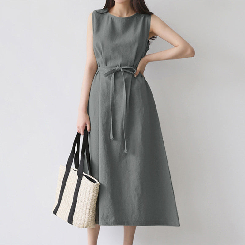 Bohemian Sleeveless Belted Long Dress