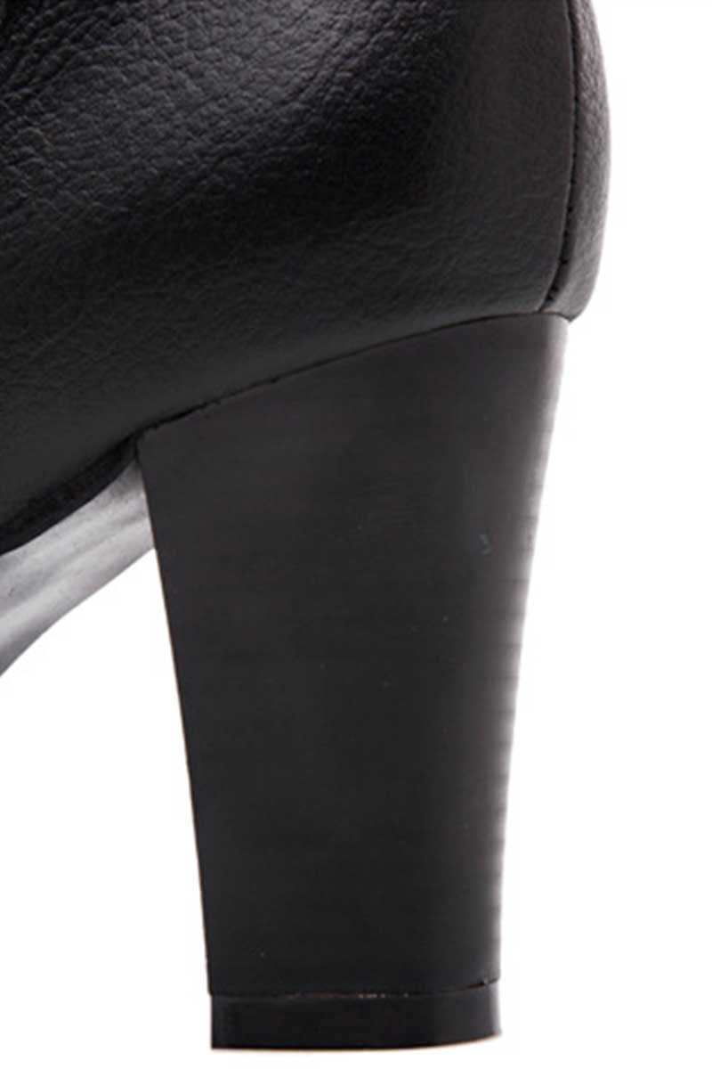 Chunky Lace Up Strapped Ankle Boots