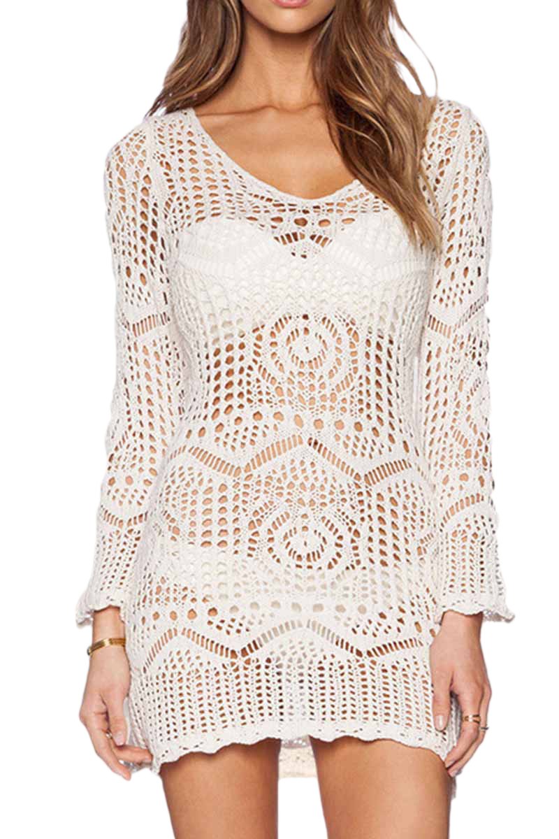 Off The Shoulder Crochet Mini Dress