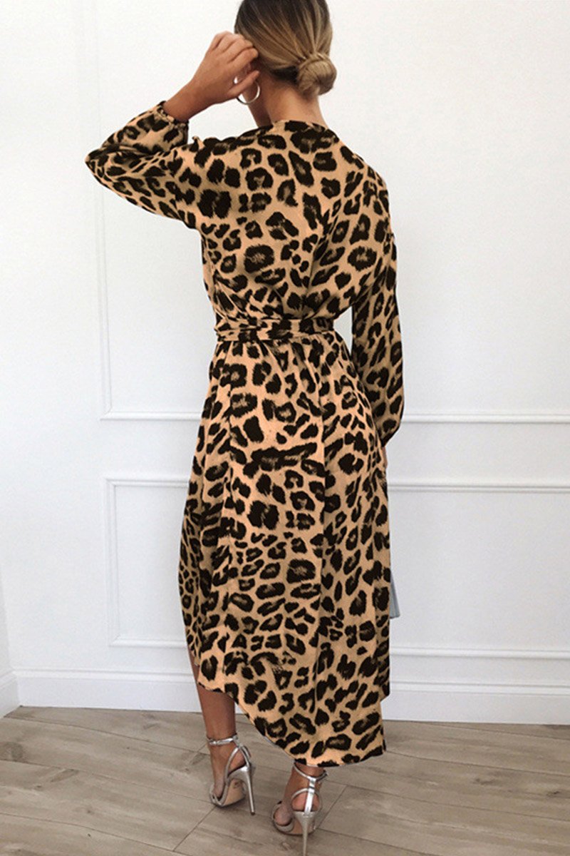 Animal Print Wrap Dress