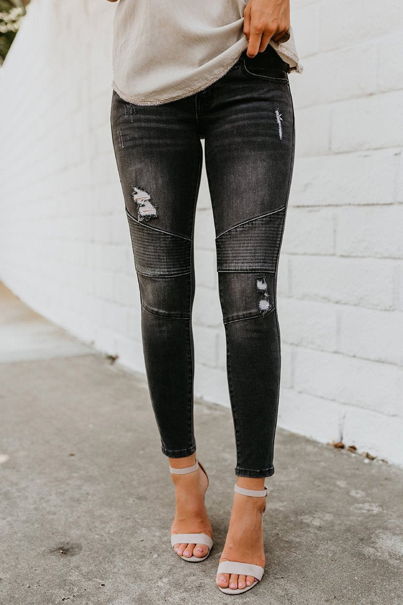 Pleated Pencil Jeans