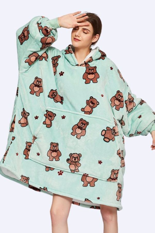 Snuggly Oversized Hooded Fleece Sweater