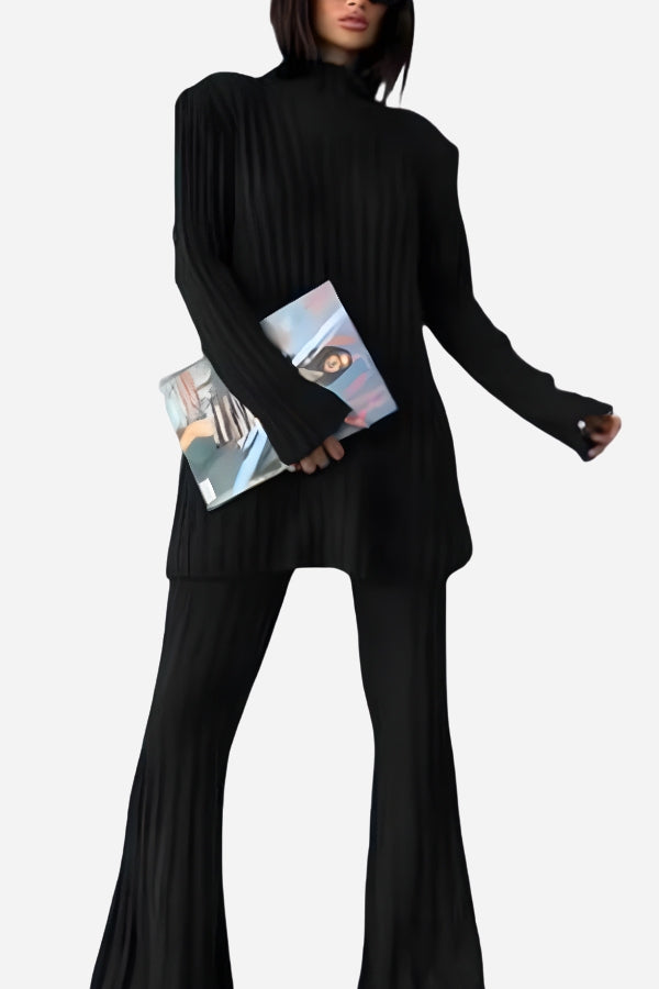 Timeless Striped Two-Piece Knitwear Set