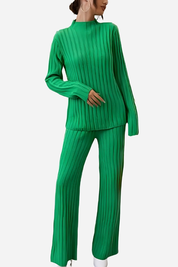 Timeless Striped Two-Piece Knitwear Set