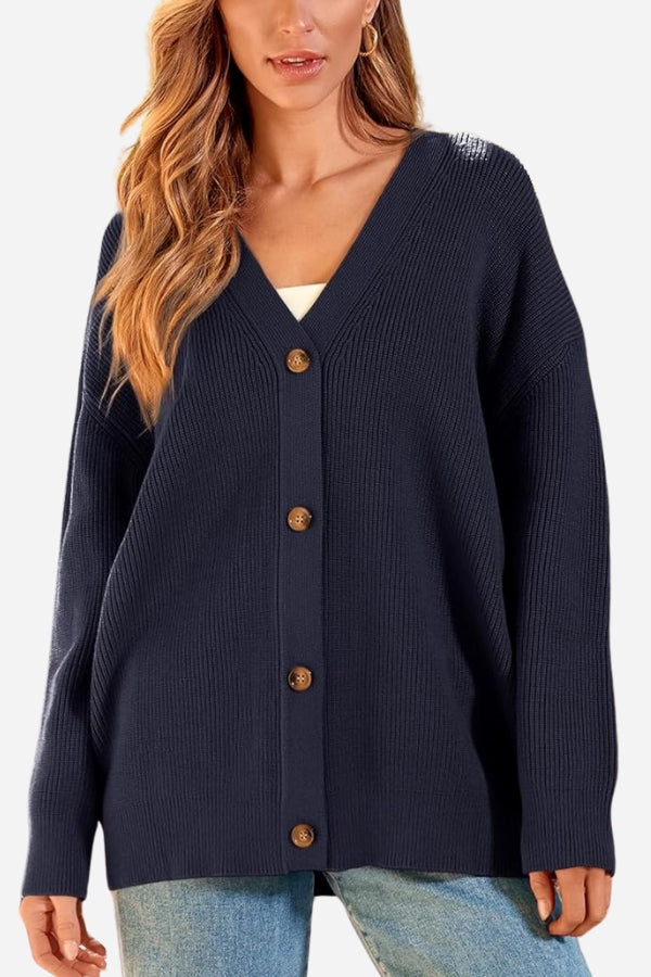 Relaxed Fit Oversized Button Down Knitwear Cardigan