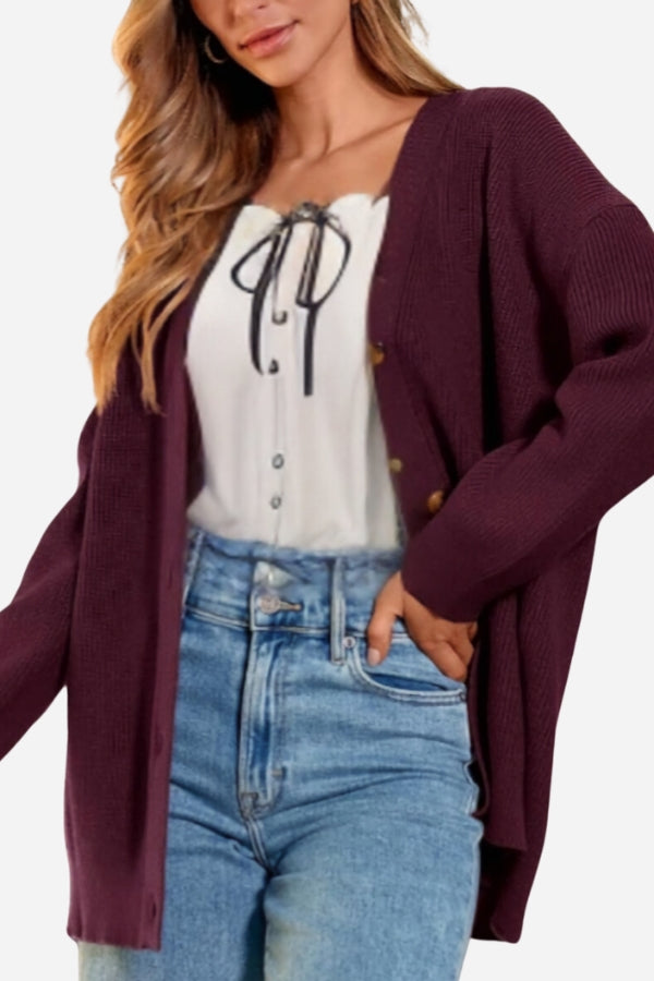 Relaxed Fit Oversized Button Down Knitwear Cardigan