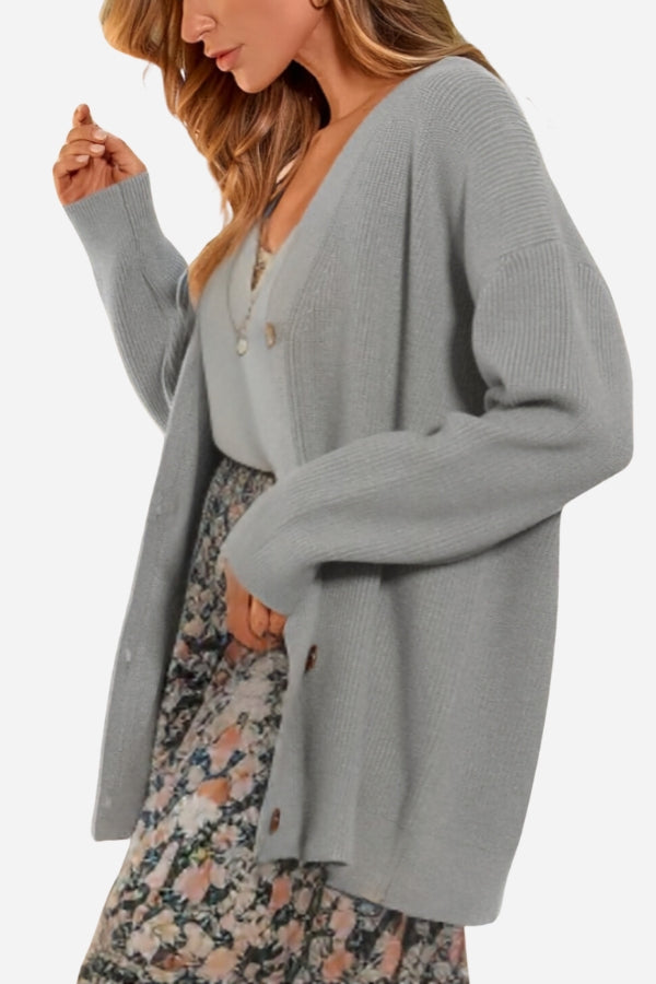 Relaxed Fit Oversized Button Down Knitwear Cardigan